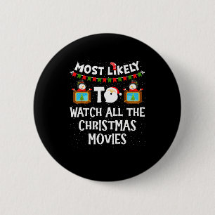 クリスマス映画を全部見るタイプの人 クリスマス 缶バッジ