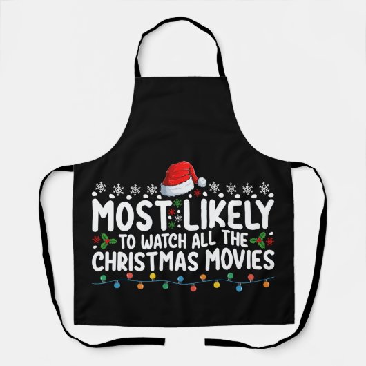 クリスマス映画を全部見るタイプ エプロン (正面)