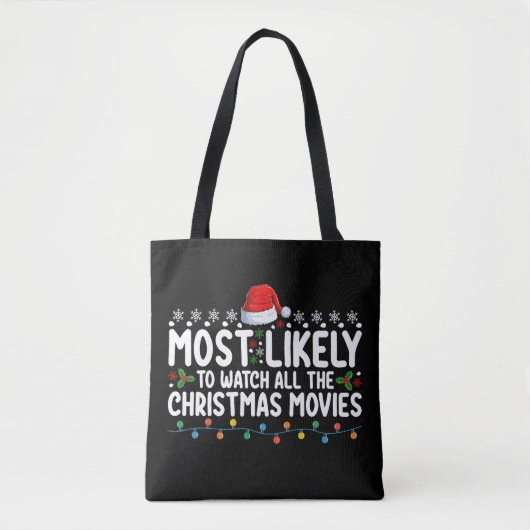 クリスマス映画を全部見るタイプ トートバッグ (正面)