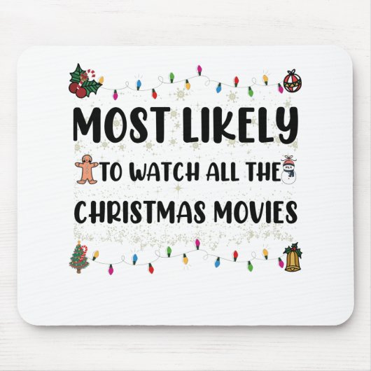 クリスマス映画を全部見るタイプ マウスパッド (正面)
