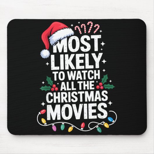 クリスマス映画を全部見る可能性大な人 フモ マウスパッド (正面)