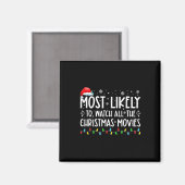 クリスマス映画を全部見る可能性大 クリスマス マグネット (正面/裏面)