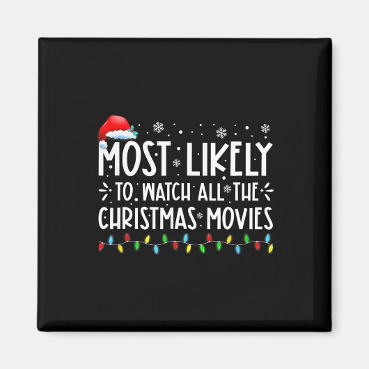 クリスマス映画を全部見る可能性大 クリスマス マグネット (正面)