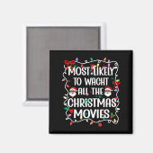 クリスマス映画を全部見る可能性大 ファミリー マグネット (正面/裏面)