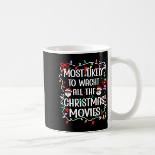 クリスマス映画を全部見る家族 コーヒーマグカップ