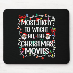 クリスマス映画を全部見る家族 マウスパッド