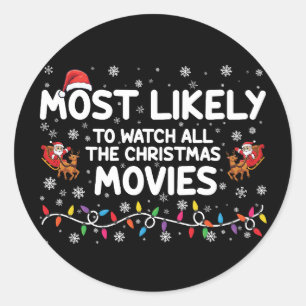 クリスマス映画を全部見る家族 ラウンドシール
