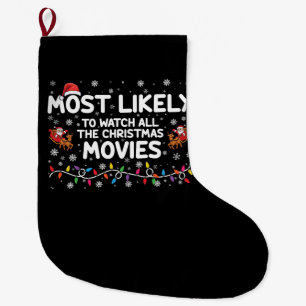 クリスマス映画を全部見る家族 ラージクリスマスストッキング