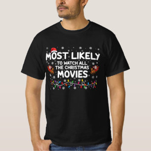 クリスマス映画を全部見る家族 Tシャツ
