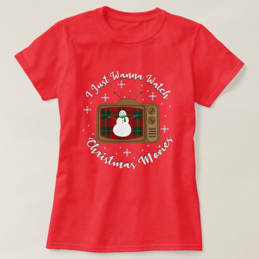 クリスマス映画を見たい Tシャツ (デザイン正面)