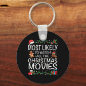 クリスマス映画を見るのが一番好きな家族 C キーホルダー (正面)