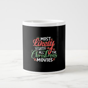 クリスマス映画を見るのが一番好き。 ジャンボコーヒーマグカップ
