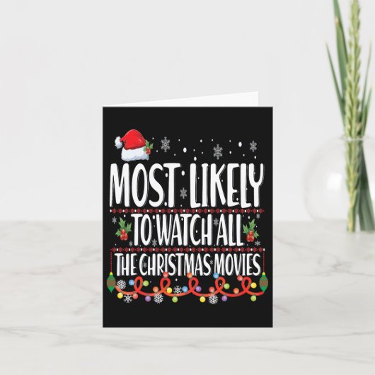 クリスマス映画を見る可能性が最も高い カード (正面)