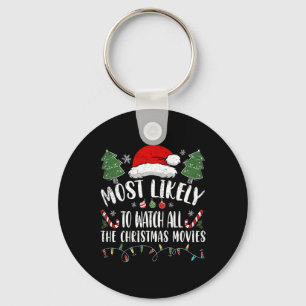 クリスマス映画を見る可能性が最も高い キーホルダー