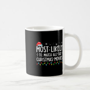 クリスマス映画を見る可能性が最も高い コーヒーマグカップ