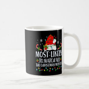 クリスマス映画を見る可能性が最も高い コーヒーマグカップ