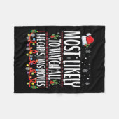 クリスマス映画を見る可能性が最も高い フリースブランケット (正面(横))