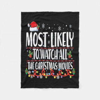 クリスマス映画を見る可能性が最も高い フリースブランケット
