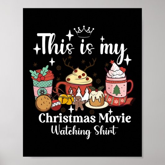 クリスマス映画を見るTシャツ ファミリーM ポスター (正面)