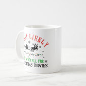 クリスマス映画を観るのが好きすぎて面白い コーヒーマグカップ (正面左)