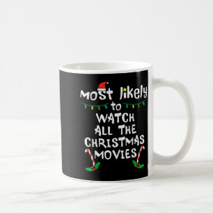 クリスマス映画を観る家族のマッチングマット コーヒーマグカップ