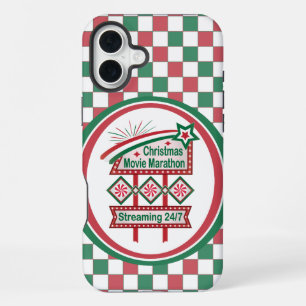 クリスマス映画マラソン レトロマーキー クリスマスのお祭り iPhone 16 PLUSケース
