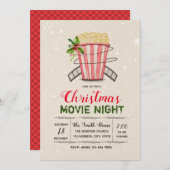 クリスマス映画夜招待 招待状 (正面/裏面)