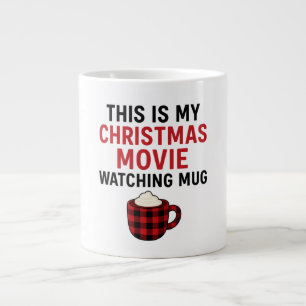 クリスマス映画鑑賞を楽しむマグカップ • もこもこホットココア ジャンボコーヒーマグカップ