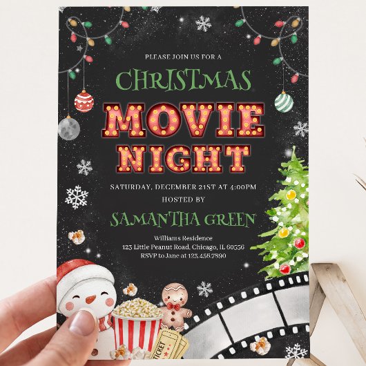 クリスマス映画鑑賞会ホリデーパーティー 招待状