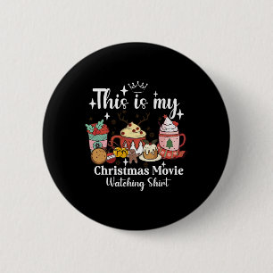 クリスマス映画鑑賞Tシャツ ファミリーM 缶バッジ