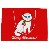 クリスマス時にクリスマス猫 ラージペーパーバッグ (裏面)
