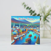 クリスマス時にバーモント州ウッドストック カード (スタンド正面)