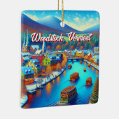 クリスマス時にバーモント州ウッドストック セラミックオーナメント (右)