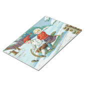クリスマス時のそり乗り ノートパッド (アングル)
