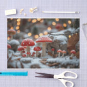 クリスマス時のキノコの魔法の森 薄葉紙 (クラフト)