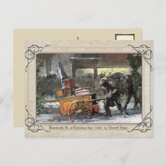 クリスマス時のヴィンテージクリスマス14日 ポストカード (正面/裏面)