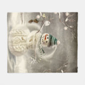 クリスマス時刻 フリースブランケット (正面(横))