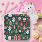 クリスマス時刻 ペーパープレート (パーティー)