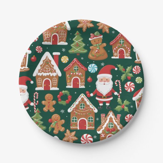 クリスマス時刻 ペーパープレート (正面)