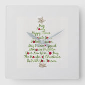 ****クリスマス時計の季節**** スクエア壁時計 (正面)