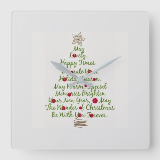 ****クリスマス時計の季節**** スクエア壁時計 (正面)