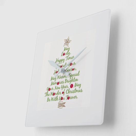 ****クリスマス時計の季節**** スクエア壁時計 (傾斜)