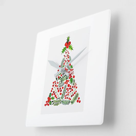 ****クリスマス時計の季節**** スクエア壁時計 (傾斜)