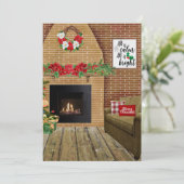 クリスマス暖炉すべて穏やかであるすべては明るいカード (スタンド正面)