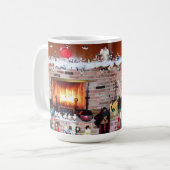 クリスマス暖炉 コーヒーマグカップ (正面左)