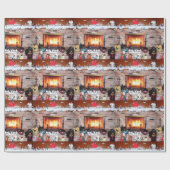 クリスマス暖炉 ラッピングペーパー (フラット)