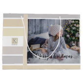 クリスマス書道冬のカラーパレット写真 ラージペーパーバッグ (裏面)