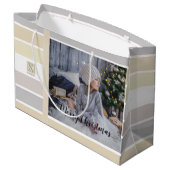 クリスマス書道冬のカラーパレット写真 ラージペーパーバッグ (裏面アングル)