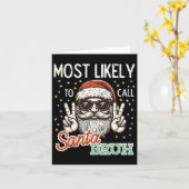 クリスマス最も可能性の高い呼び出しサンタBruhクリスマスメンズキッド カード (黄色い花)