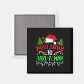クリスマス最も昼寝の家族マッチンを取る マグネット (正面/裏面)